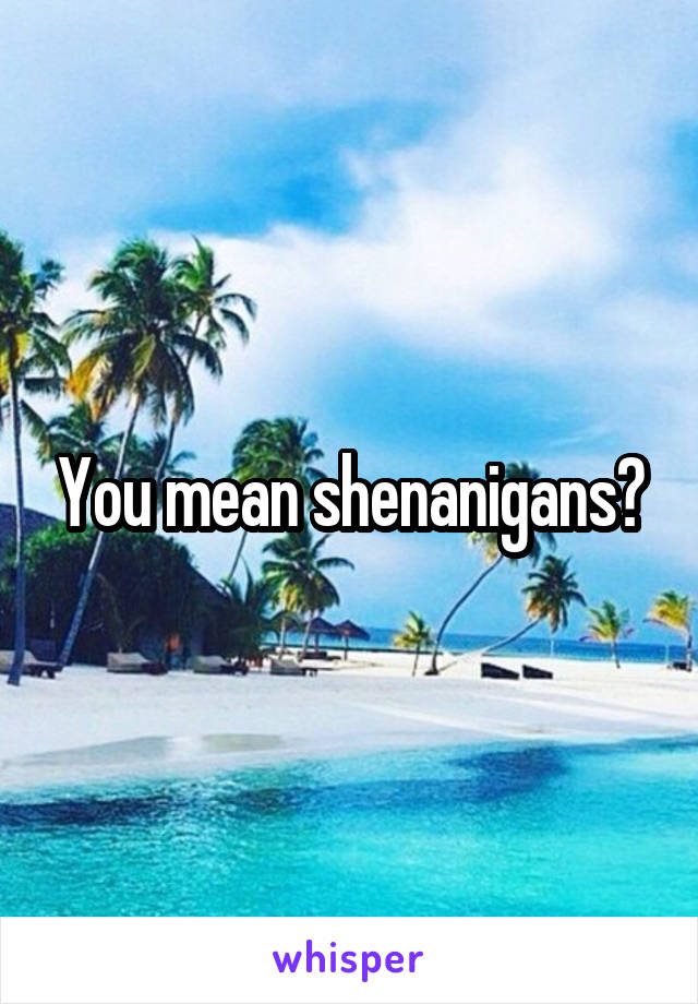 You mean shenanigans?
