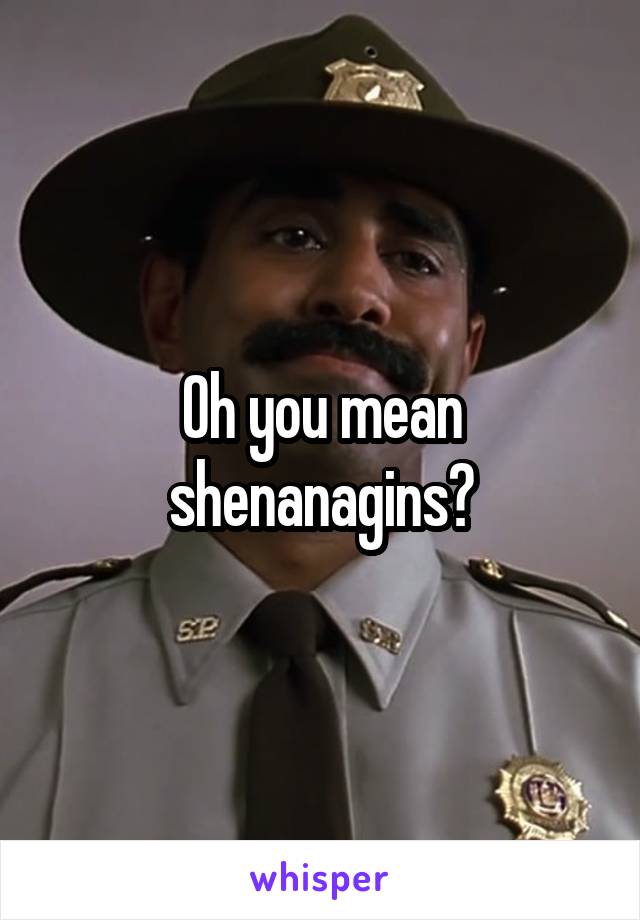 Oh you mean shenanagins?