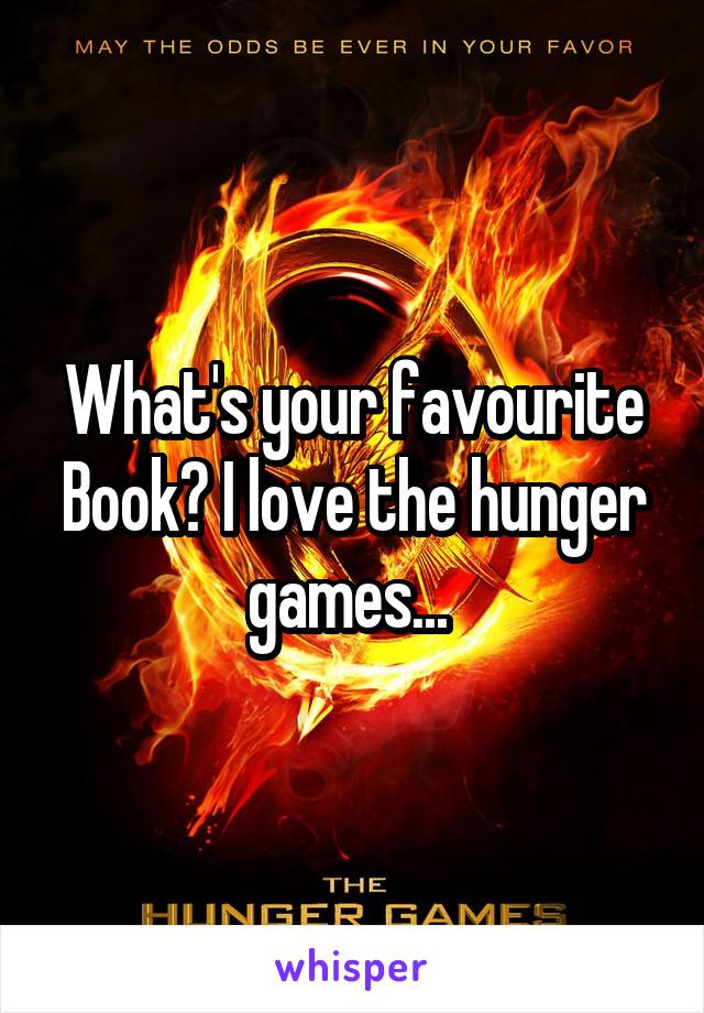 What's your favourite
Book? I love the hunger games... 