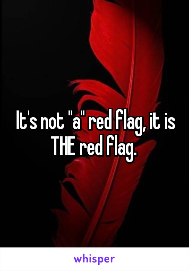 It's not "a" red flag, it is THE red flag. 