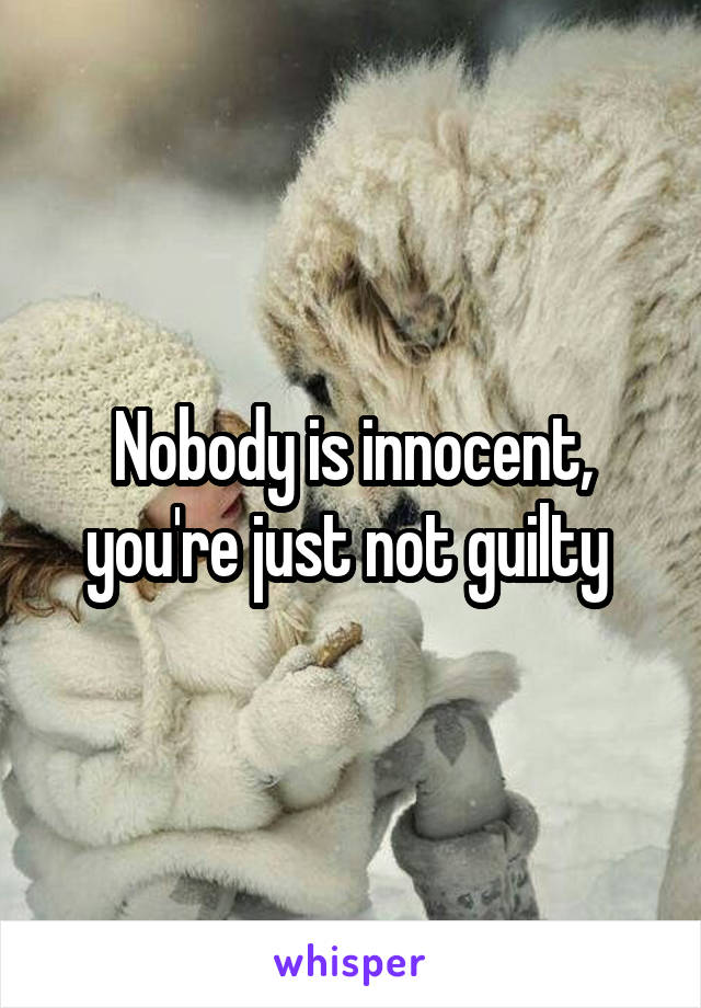 Nobody is innocent, you're just not guilty 
