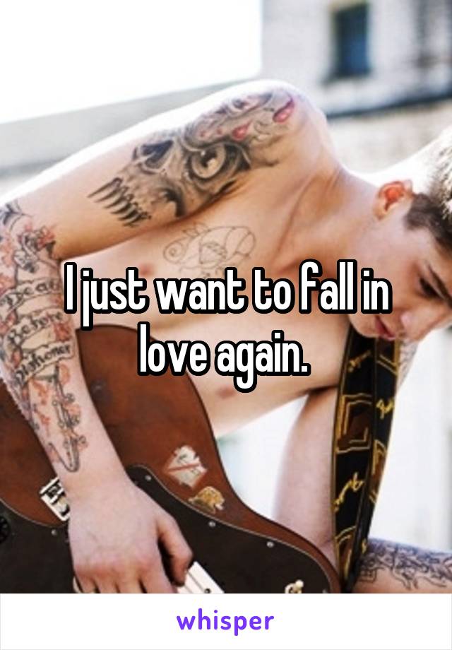 I just want to fall in love again. 