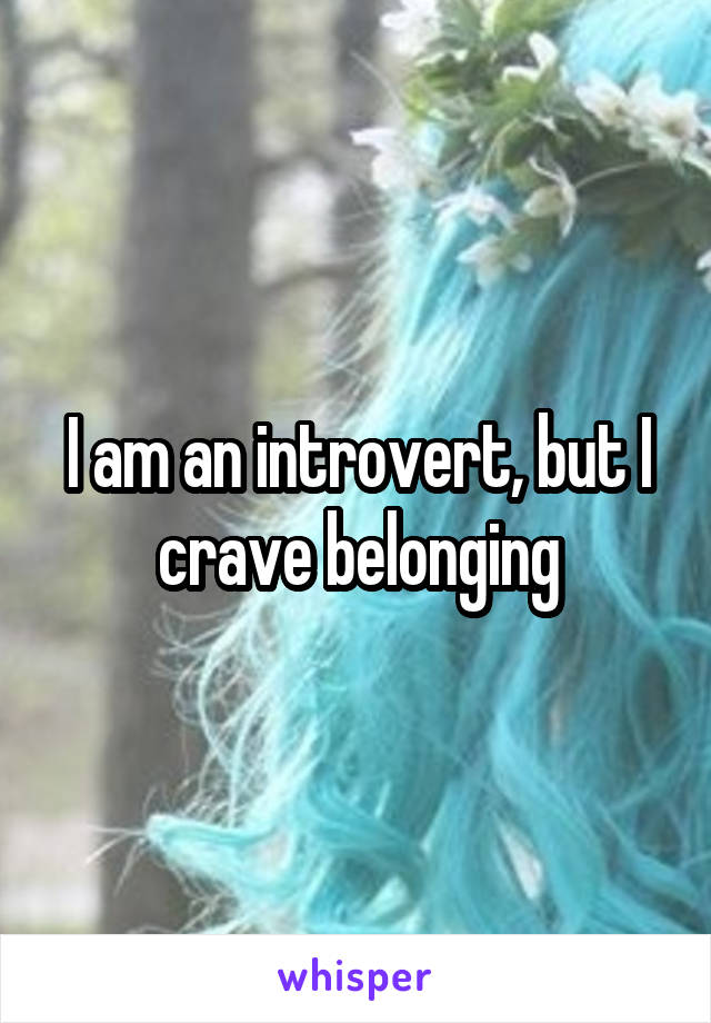 I am an introvert, but I crave belonging