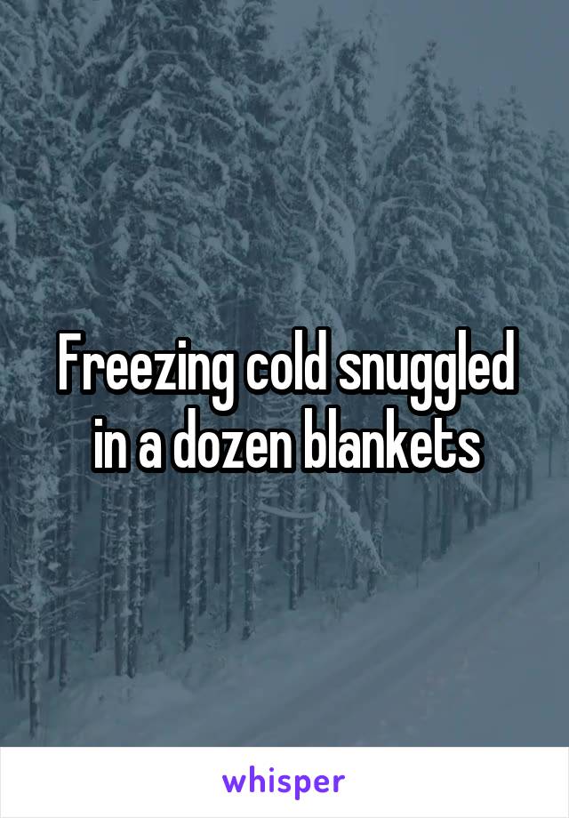 Freezing cold snuggled in a dozen blankets