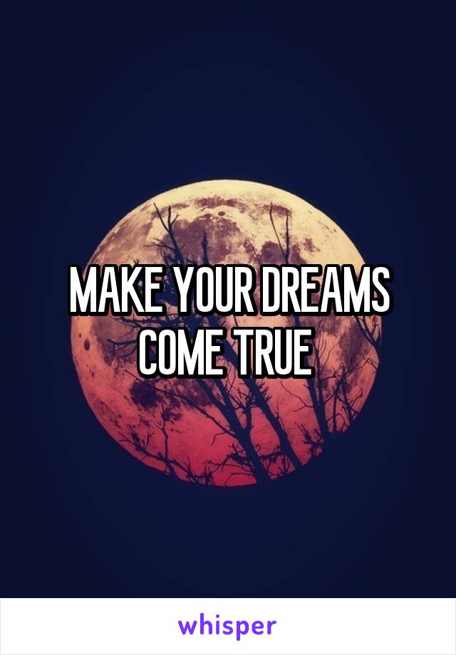 MAKE YOUR DREAMS COME TRUE 