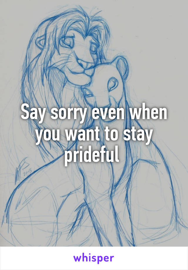 Say sorry even when you want to stay prideful 