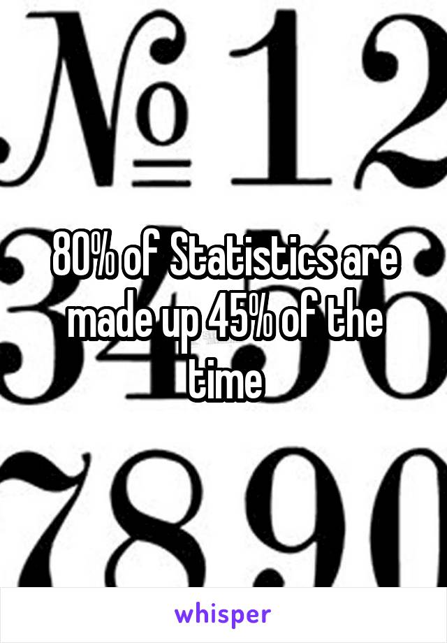 80% of Statistics are made up 45% of the time