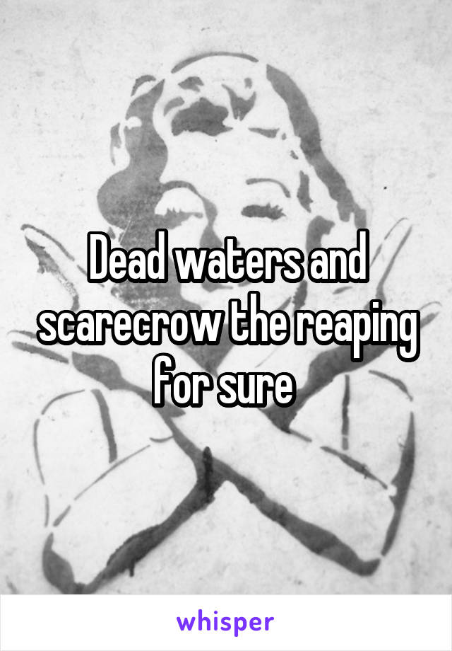 Dead waters and scarecrow the reaping for sure 