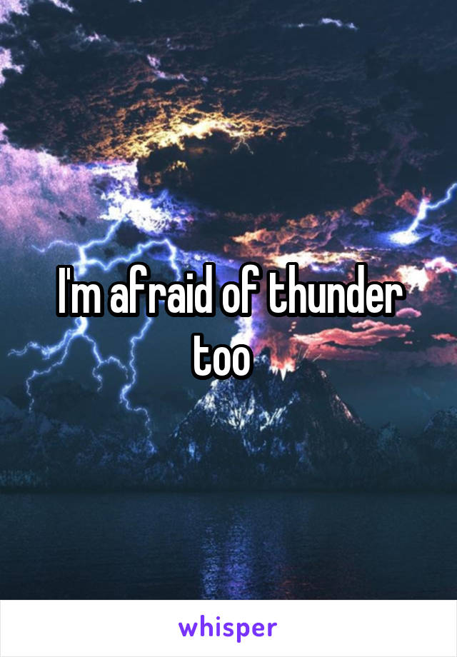 I'm afraid of thunder too  