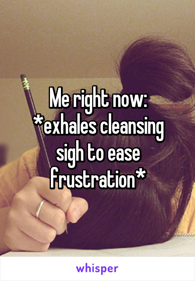 Me right now:
*exhales cleansing sigh to ease frustration*
