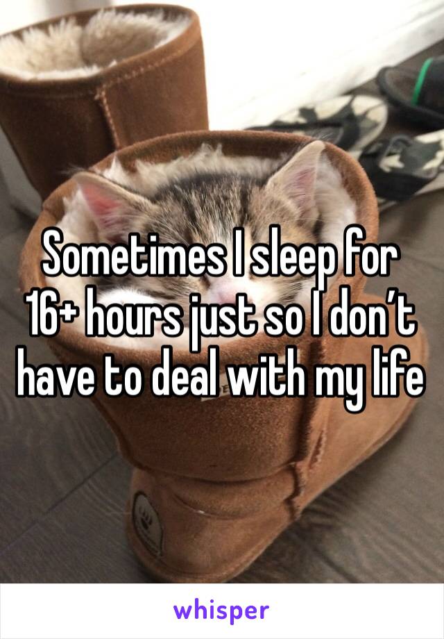Sometimes I sleep for 16+ hours just so I don’t have to deal with my life