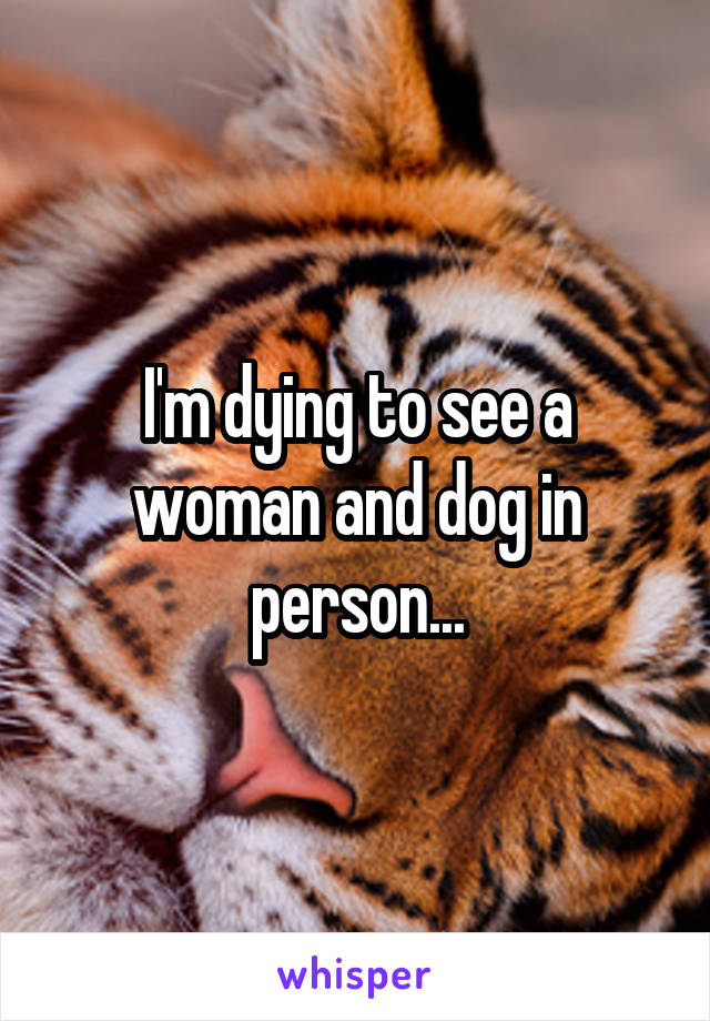 I'm dying to see a woman and dog in person...