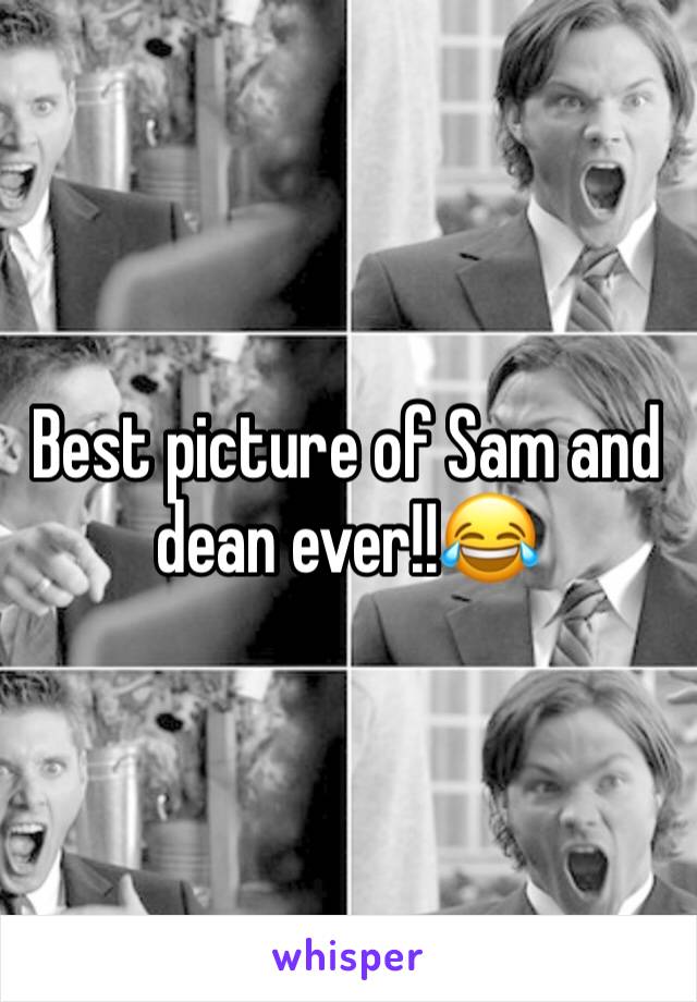 Best picture of Sam and dean ever!!😂