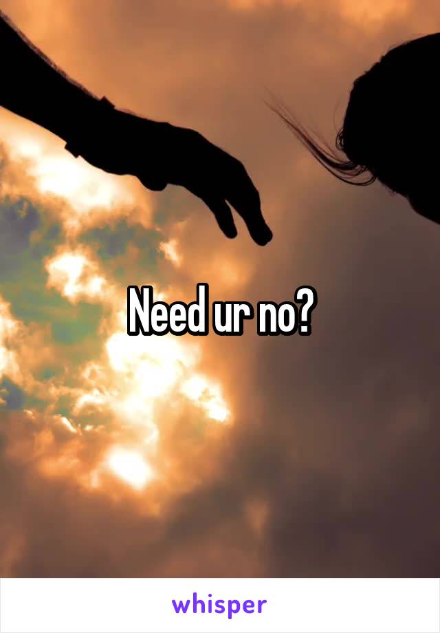 Need ur no?