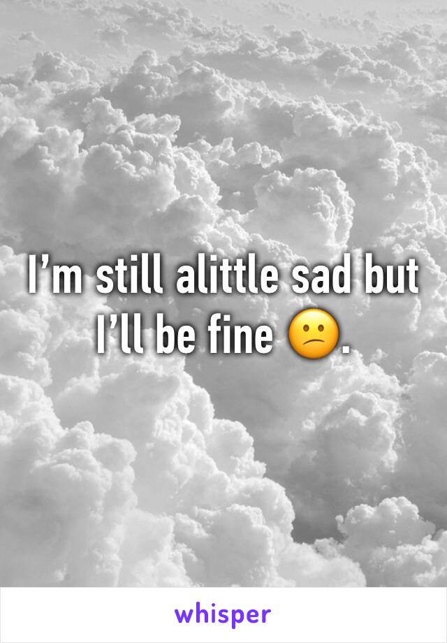 I’m still alittle sad but I’ll be fine 😕. 