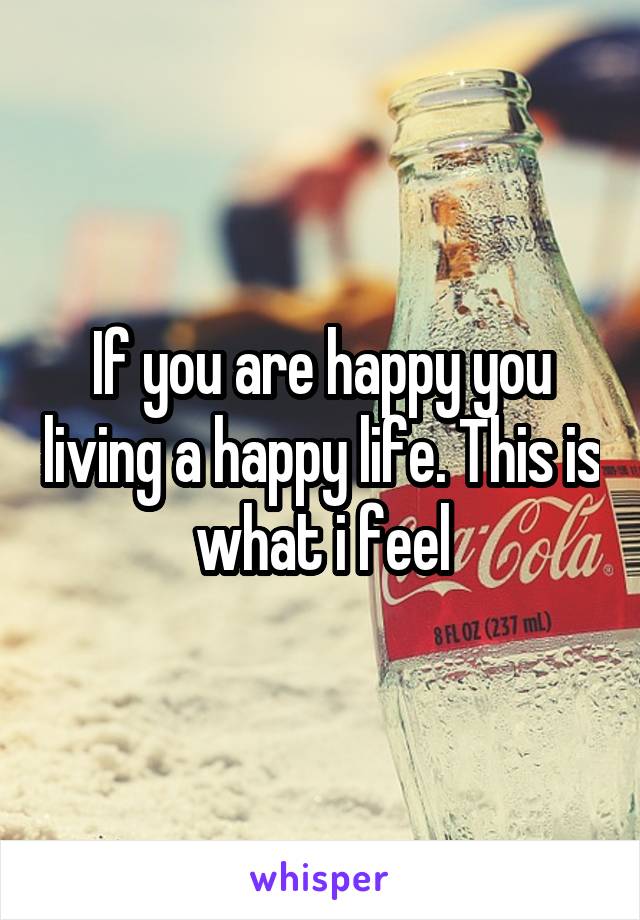 If you are happy you living a happy life. This is what i feel