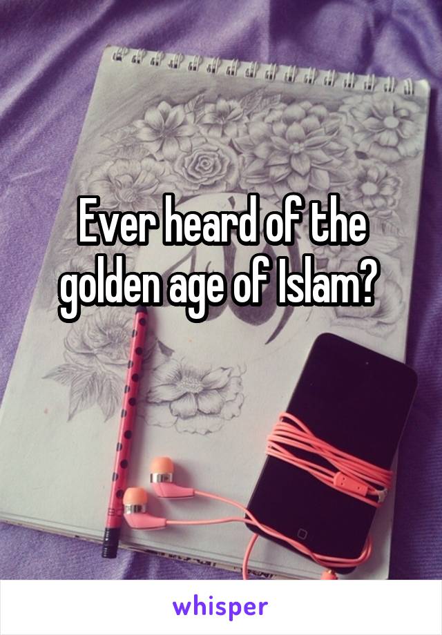 Ever heard of the golden age of Islam? 


