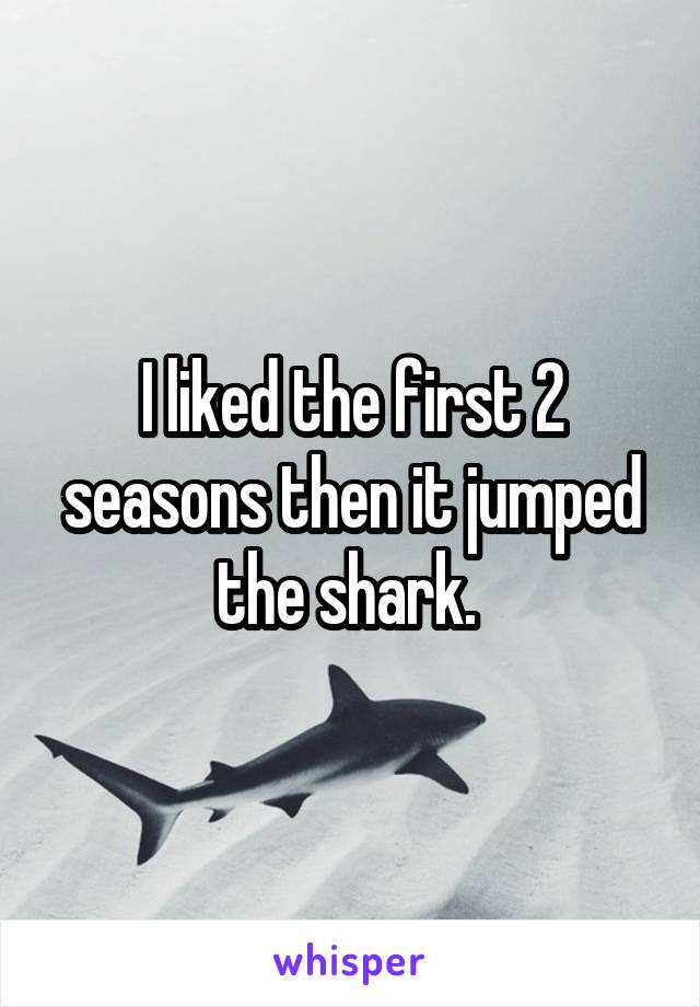 I liked the first 2 seasons then it jumped the shark. 
