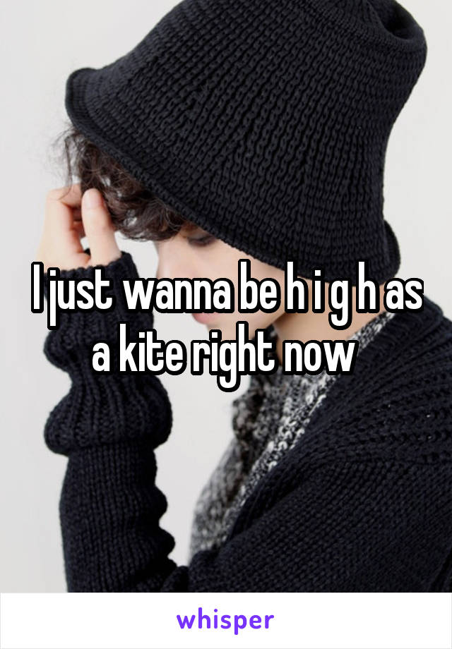 I just wanna be h i g h as a kite right now 