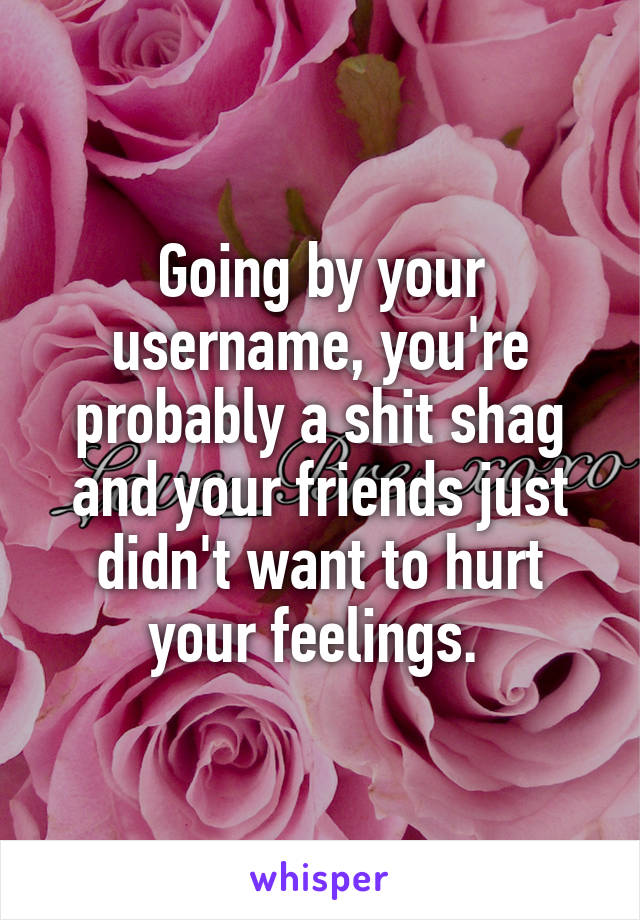 Going by your username, you're probably a shit shag and your friends just didn't want to hurt your feelings. 