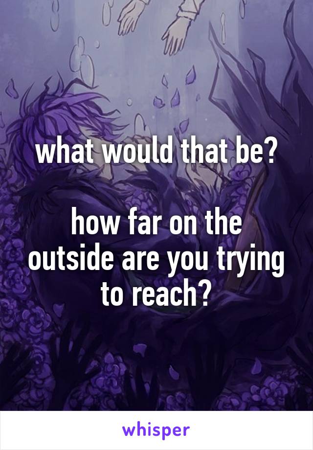 what would that be?

how far on the outside are you trying to reach?