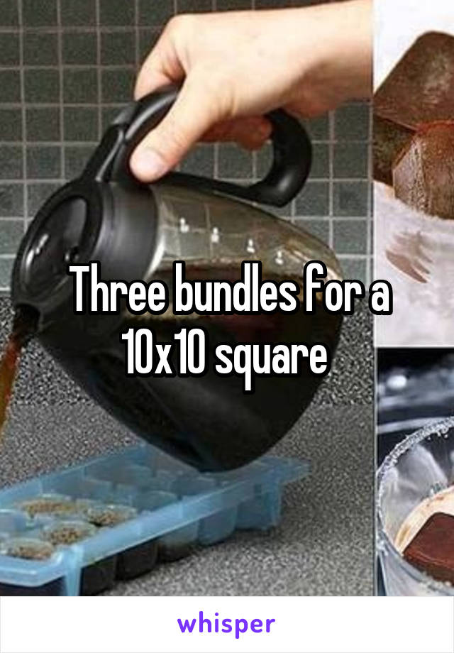 Three bundles for a 10x10 square 