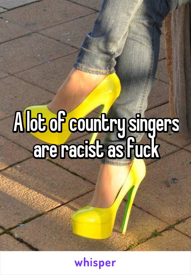 A lot of country singers are racist as fuck