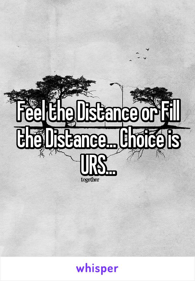 Feel the Distance or Fill the Distance... Choice is URS...