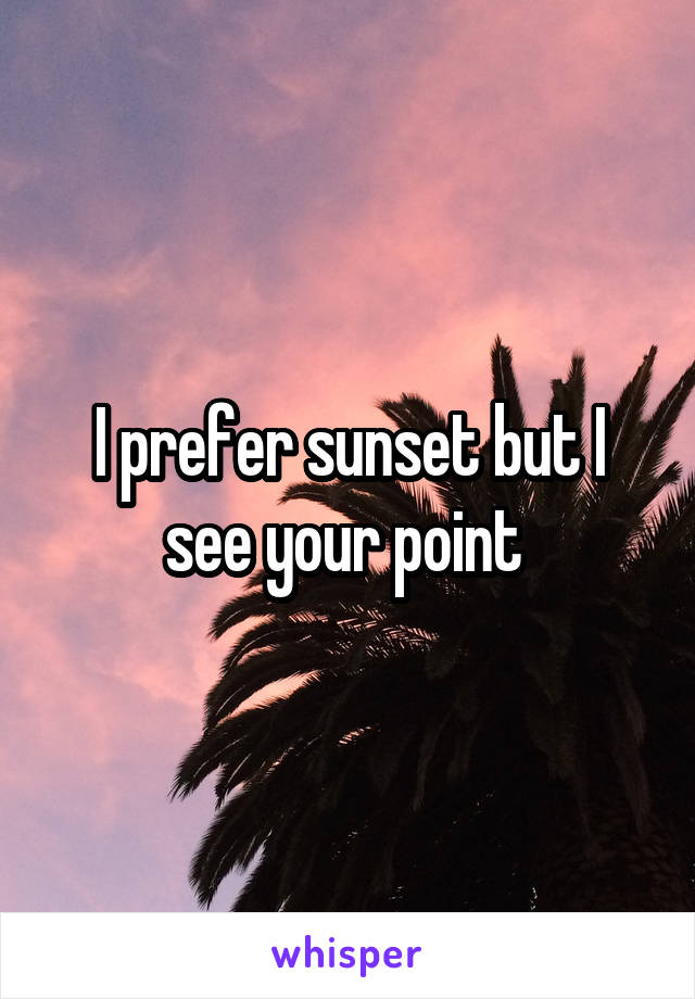 I prefer sunset but I see your point 