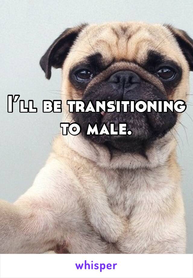I’ll be transitioning to male.