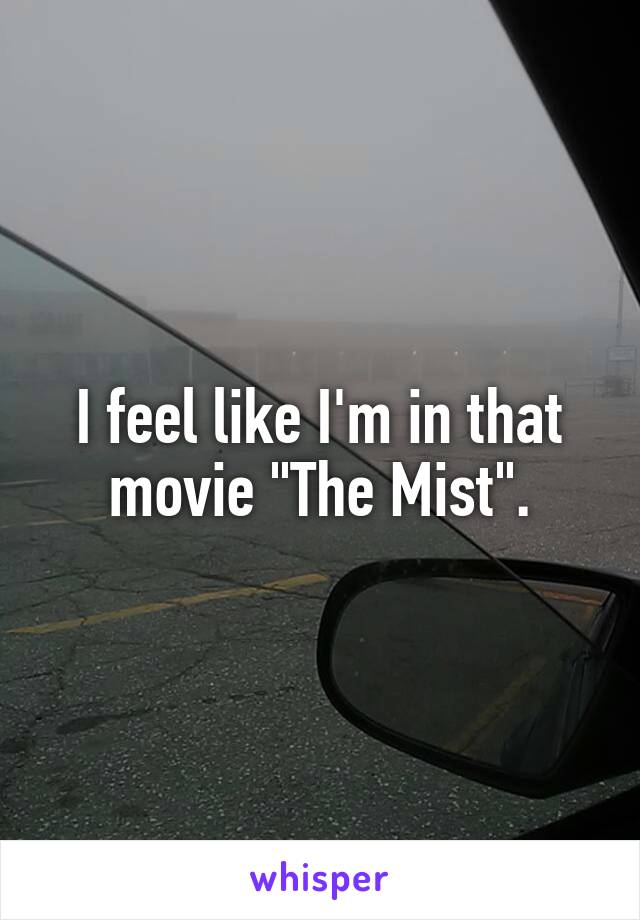 I feel like I'm in that movie "The Mist".
