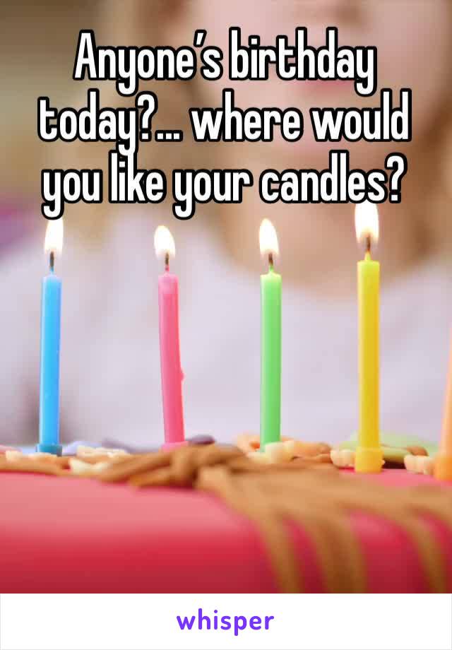 Anyone’s birthday today?... where would you like your candles?