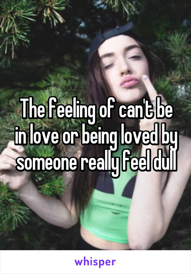 The feeling of can't be in love or being loved by someone really feel dull