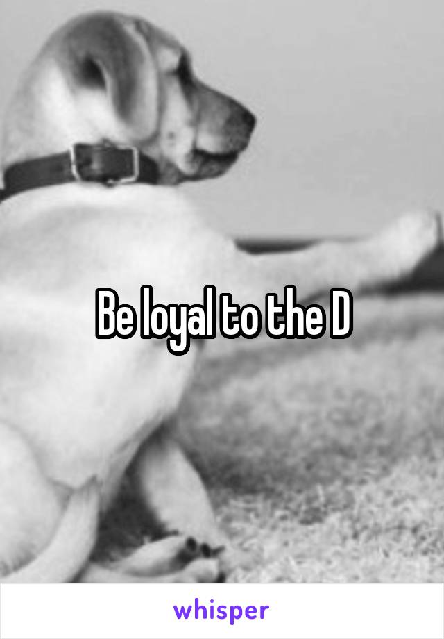 Be loyal to the D
