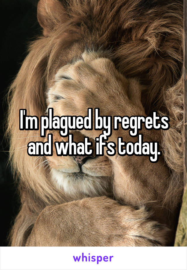 I'm plagued by regrets and what ifs today.