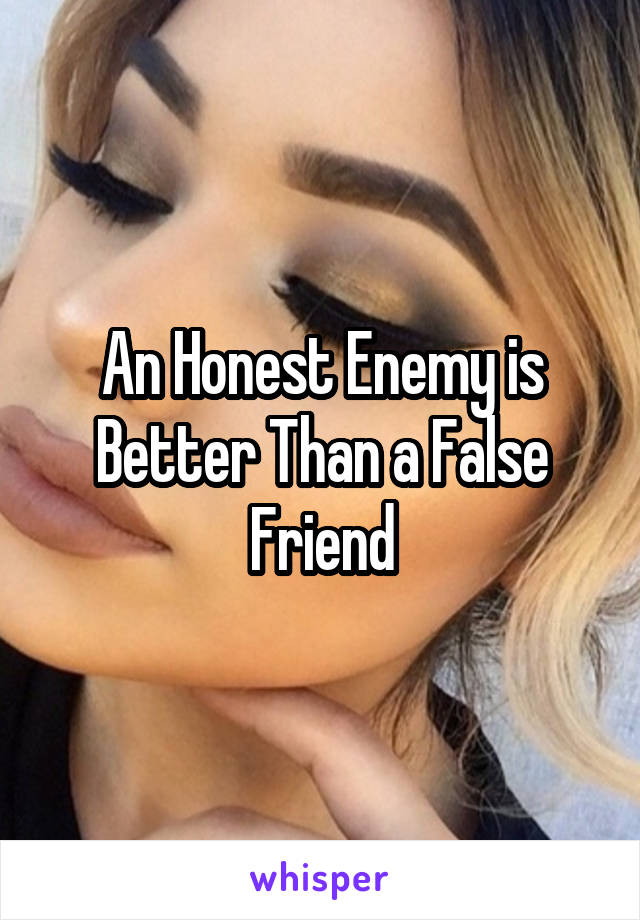 An Honest Enemy is Better Than a False Friend