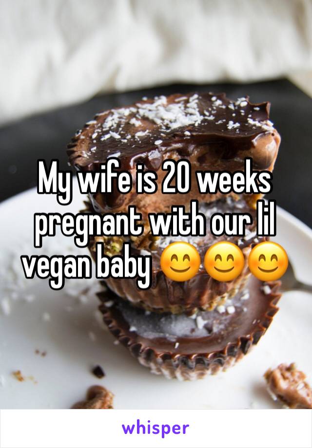 My wife is 20 weeks pregnant with our lil vegan baby 😊😊😊