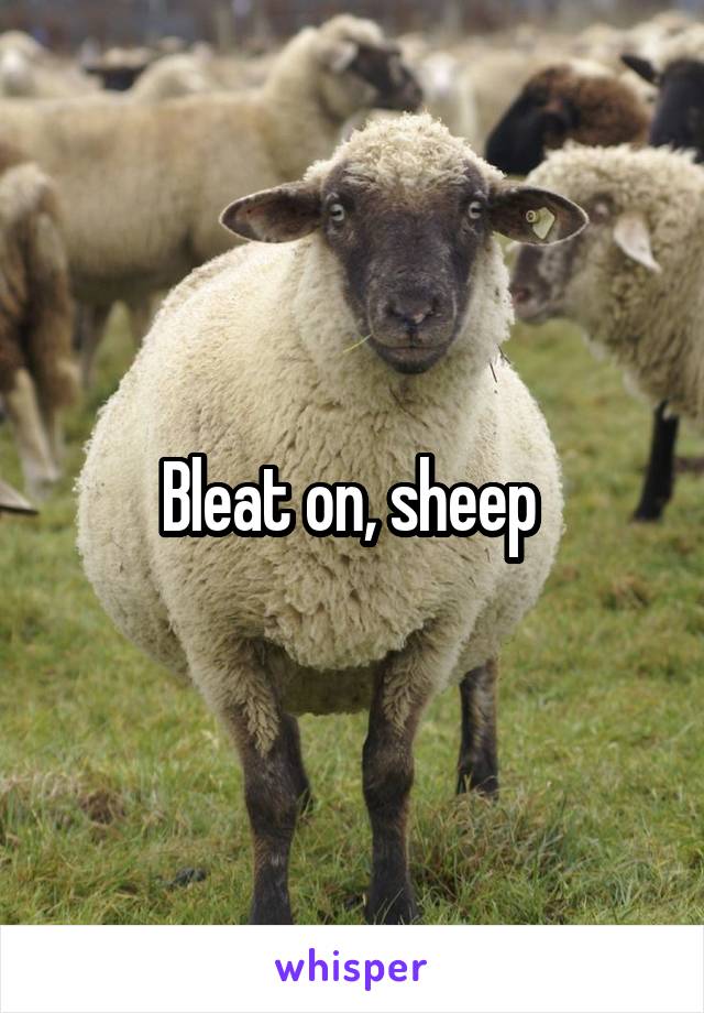 Bleat on, sheep 