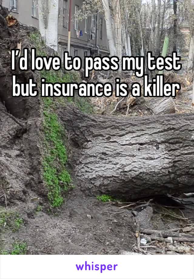 I’d love to pass my test but insurance is a killer