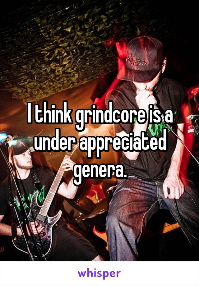 I think grindcore is a under appreciated genera.