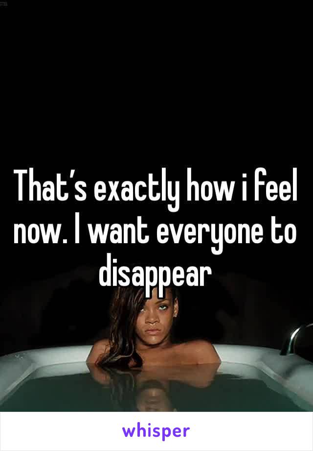 That’s exactly how i feel now. I want everyone to disappear 