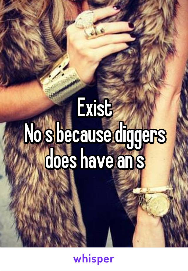 Exist
No s because diggers does have an s