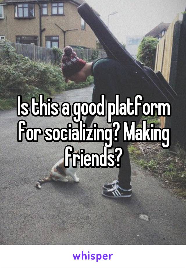 Is this a good platform for socializing? Making friends?
