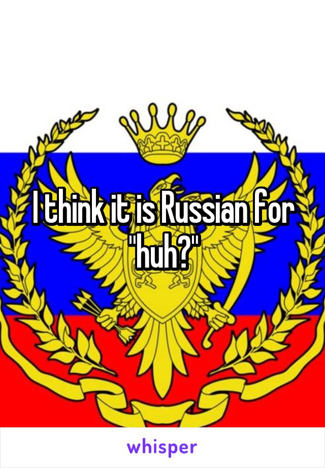 I think it is Russian for "huh?"