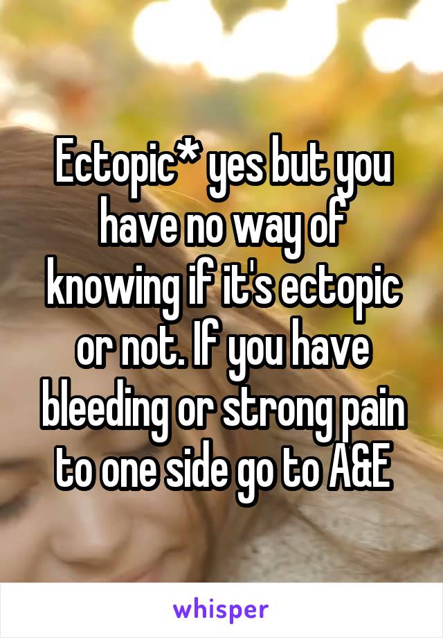 Ectopic* yes but you have no way of knowing if it's ectopic or not. If you have bleeding or strong pain to one side go to A&E