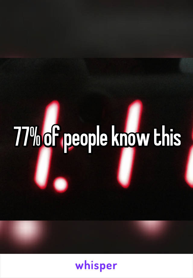 77% of people know this
