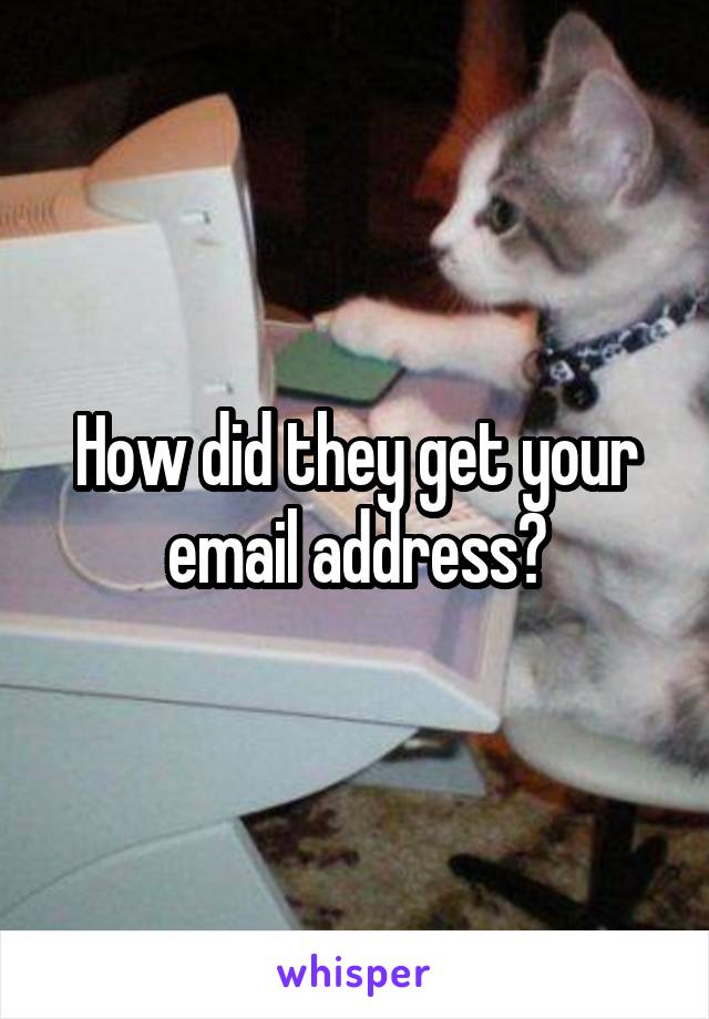 How did they get your email address?