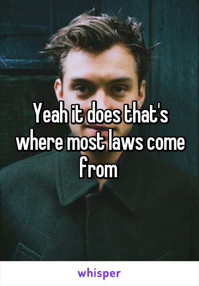 Yeah it does that's where most laws come from 
