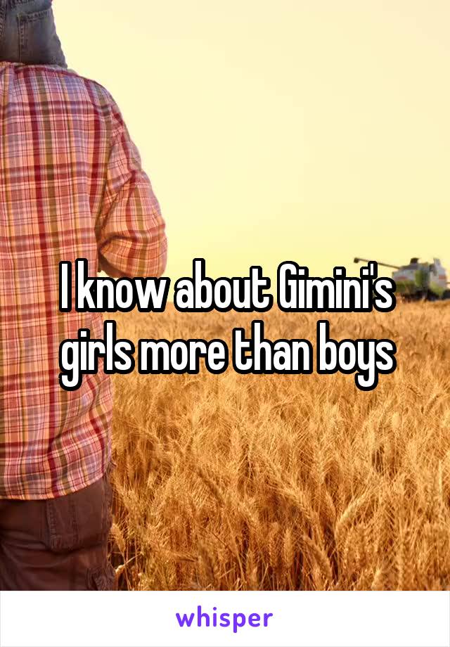 I know about Gimini's girls more than boys