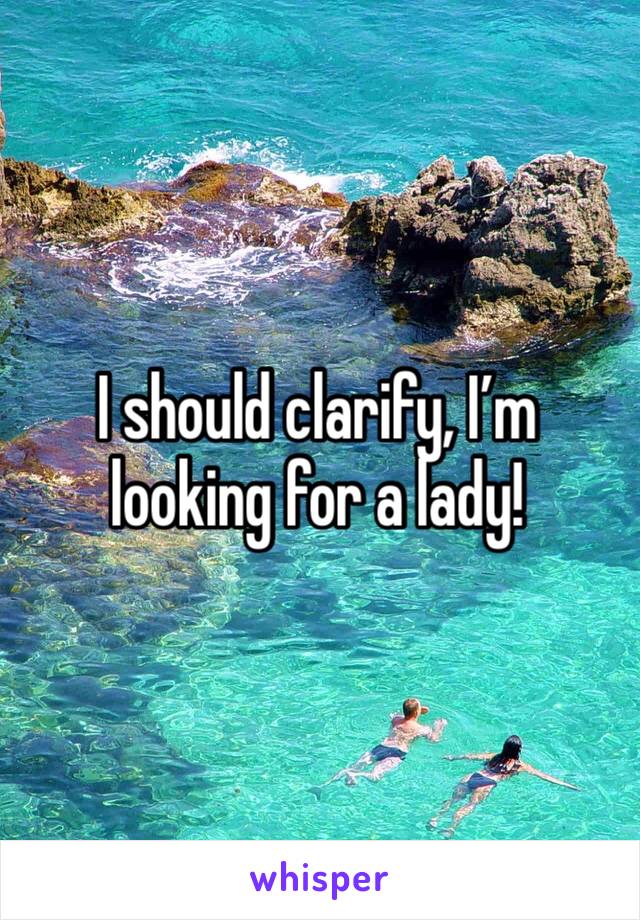 I should clarify, I’m looking for a lady!